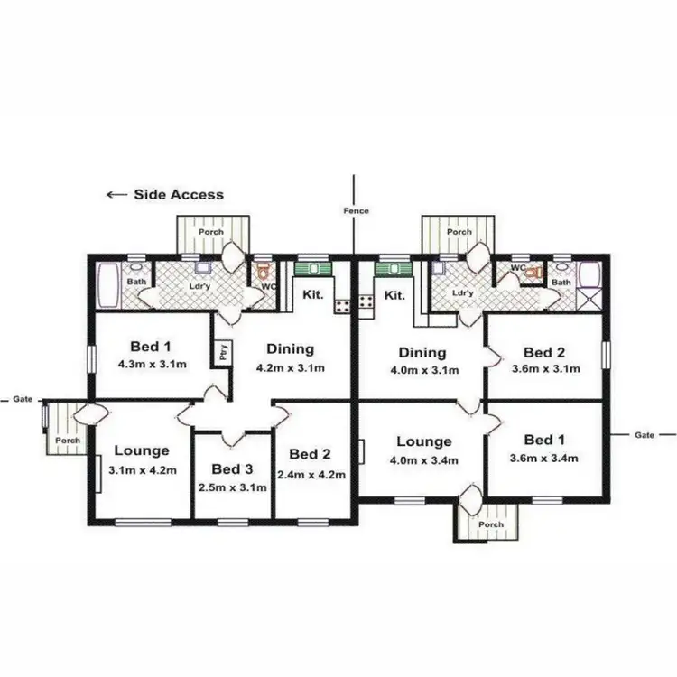 Floorplan of Homely house listing, 11 & 13 Arkaba Street, Taperoo SA 5017