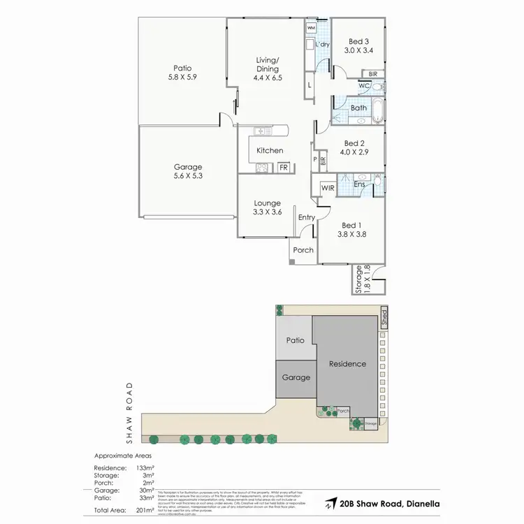 Floorplan of Homely villa listing, 20B Shaw Road, Dianella WA 6059
