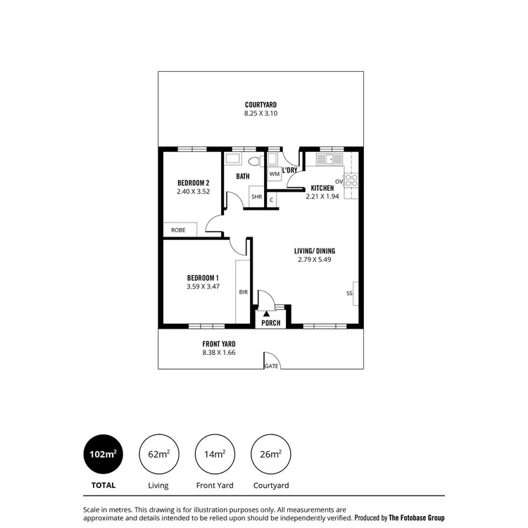 Floorplan of Homely unit listing, 8/336 Tapleys Hill Road, Seaton SA 5023