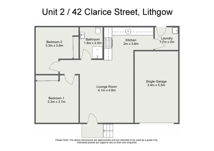 Floorplan of Homely block of units listing, 1-5/42 Clarice Street, Lithgow NSW 2790