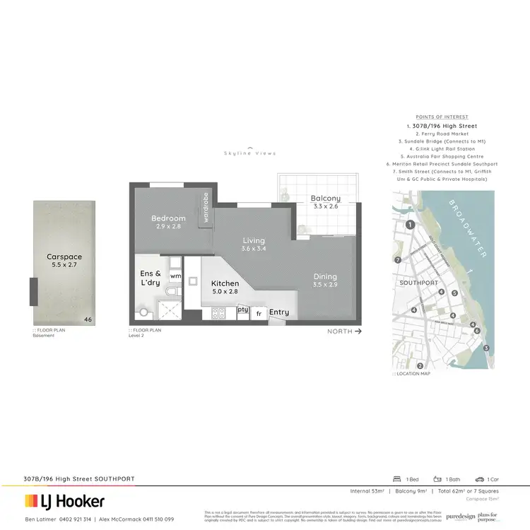 Floorplan of Homely apartment listing, 307B/96 High Street, Southport QLD 4215