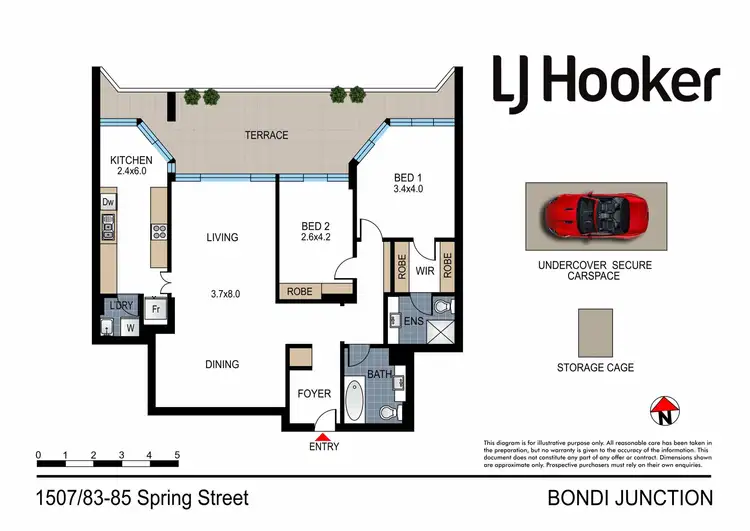 Floorplan of Homely apartment listing, 1507/83-85 Spring Street, Bondi Junction NSW 2022