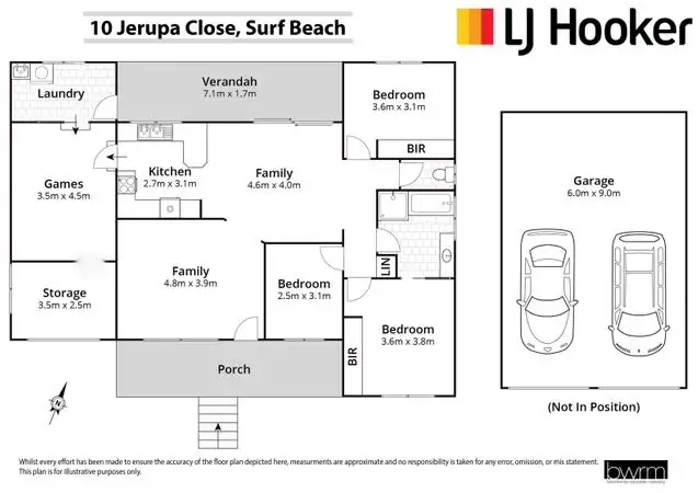 Floorplan of Homely house listing, 10 Jerupa Close, Surf Beach NSW 2536