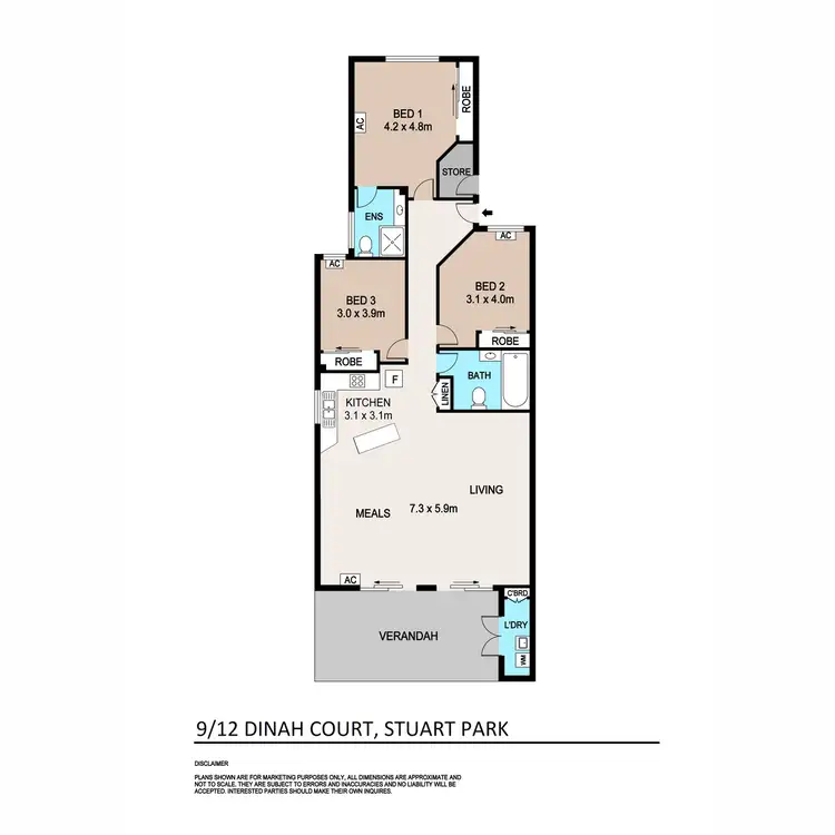 Floorplan of Homely unit listing, 9/12 Dinah Court, Stuart Park NT 820