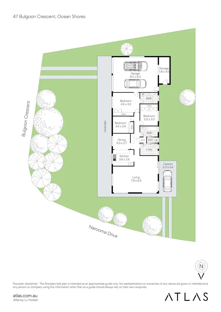 Floorplan of Homely house listing, 47 Bulgoon Crescent, Ocean Shores NSW 2483