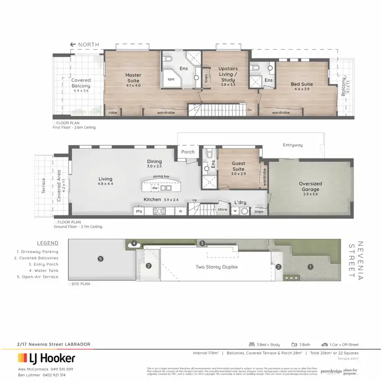 Floorplan of Homely townhouse listing, 2/17 Nevenia Street, Labrador QLD 4215