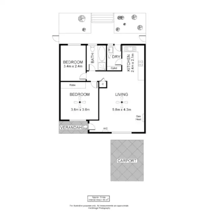 Floorplan of Homely unit listing, 3/24 Clifford Street, South Brighton SA 5048