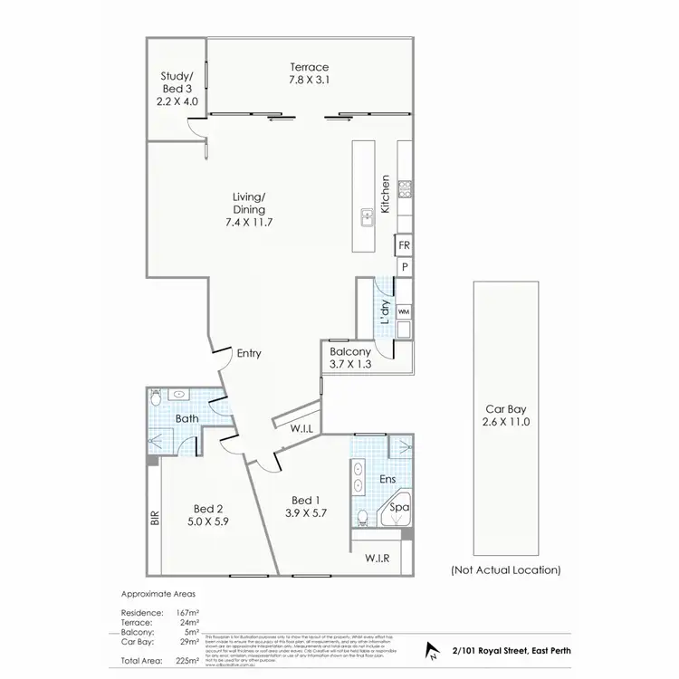 Floorplan of Homely apartment listing, 2/101 Royal Street, East Perth WA 6004