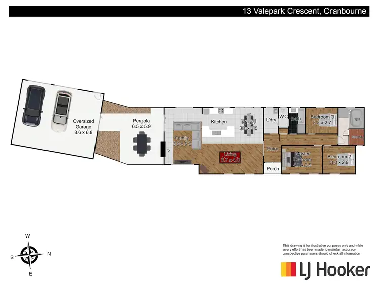 Floorplan of Homely house listing, 13 Valepark crescent, Cranbourne VIC 3977