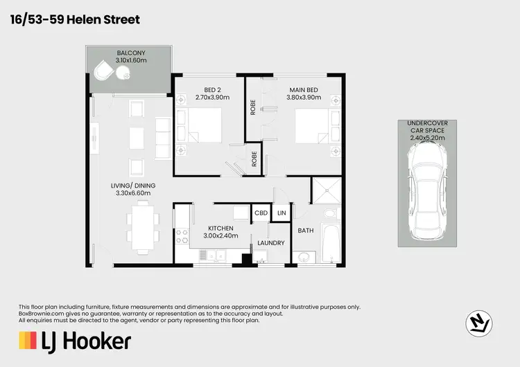Floorplan of Homely apartment listing, 16/53 Helen Street, Lane Cove North NSW 2066