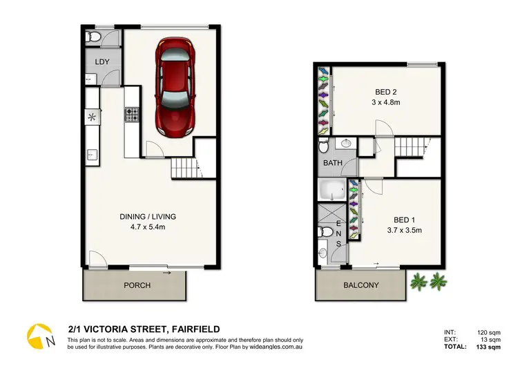 Floorplan of Homely townhouse listing, 2/1 Victoria Street, Fairfield QLD 4103