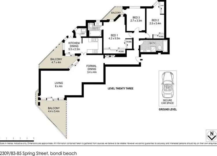 Floorplan of Homely apartment listing, 2309/83-85 Spring Street, Bondi Junction NSW 2022