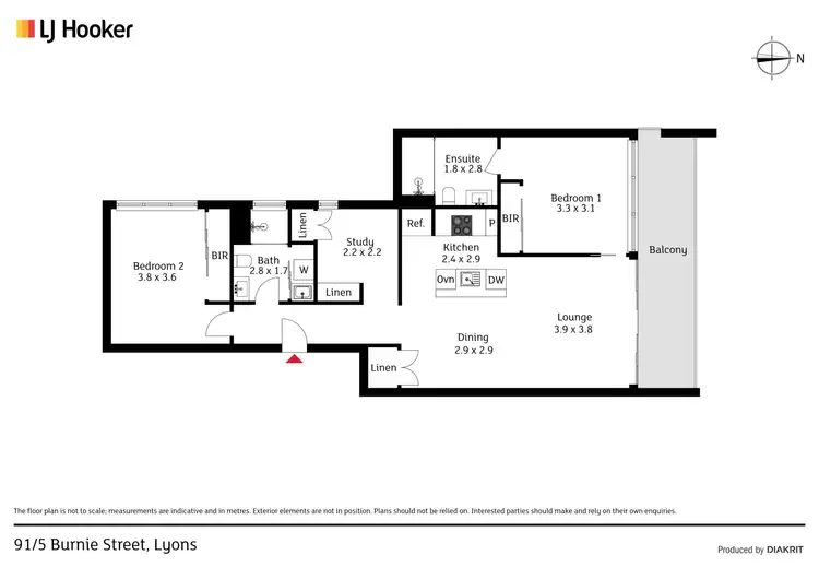 Floorplan of Homely apartment listing, 91/5 Burnie Street, Lyons ACT 2606