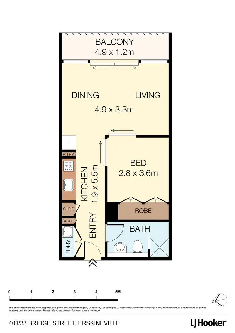 Floorplan of Homely apartment listing, 401/33 Bridge Street, Erskineville NSW 2043