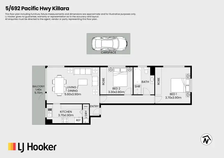 Floorplan of Homely unit listing, 5/692 Pacific Highway, Killara NSW 2071