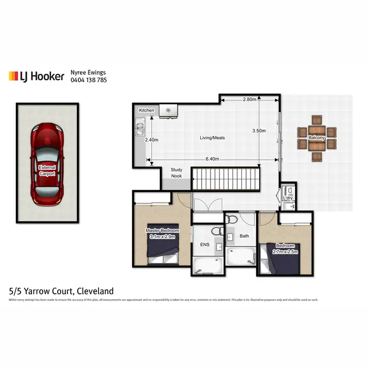 Floorplan of Homely unit listing, 5/5 Yarrow Court, Cleveland QLD 4163