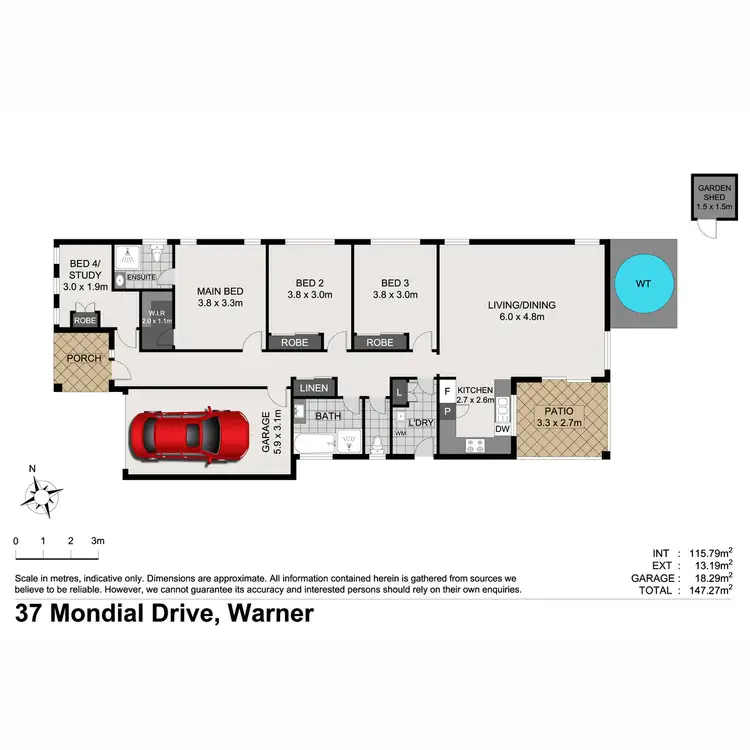 Floorplan of Homely house listing, 37 Mondial Drive, Warner QLD 4500