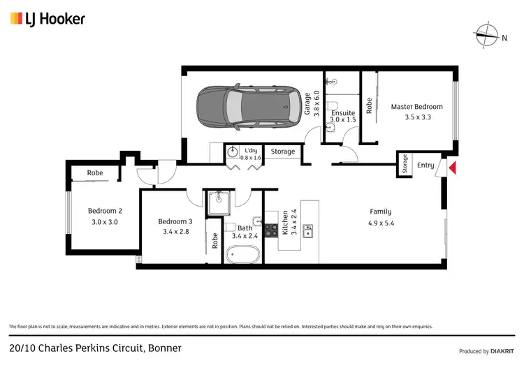 Floorplan of Homely townhouse listing, 20/10 Charles Perkins Circuit, Bonner ACT 2914