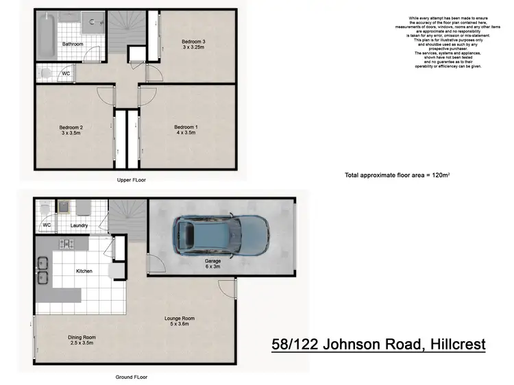 Floorplan of Homely townhouse listing, 58/122 Johnson Road, Hillcrest QLD 4118