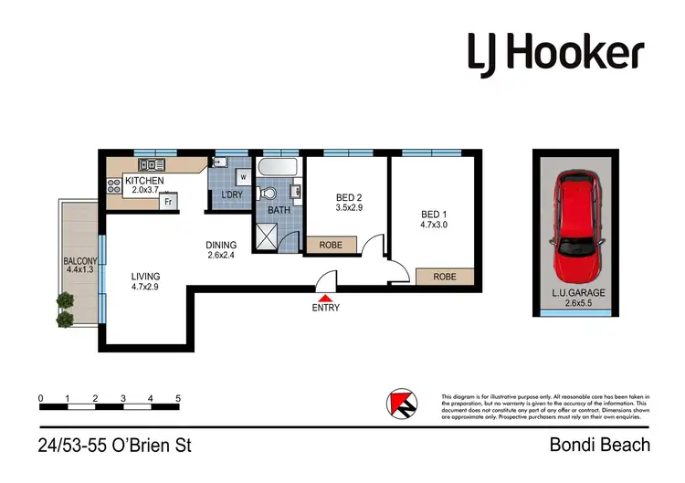 Floorplan of Homely apartment listing, 24/53-55 O'Brien Street, Bondi Beach NSW 2026