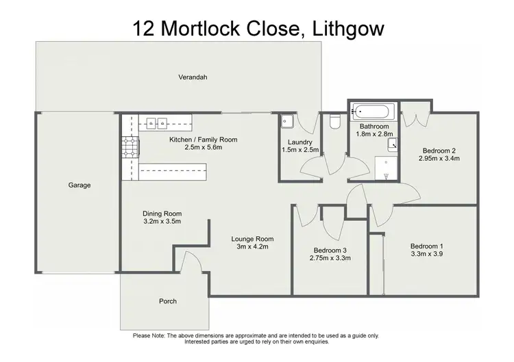 Floorplan of Homely house listing, 12 Mortlock Close, Lithgow NSW 2790