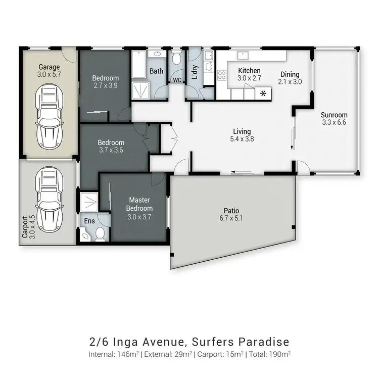 Floorplan of Homely semi-detached listing, 2/6 Inga Avenue, Surfers Paradise QLD 4217