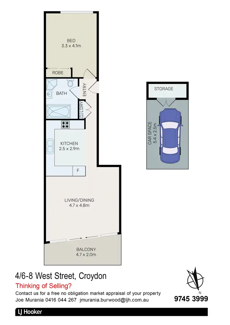Floorplan of Homely unit listing, 4/6-8 West Street, Croydon NSW 2132