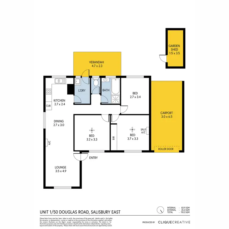 Floorplan of Homely house listing, 1/50 Douglas Road, Salisbury East SA 5109