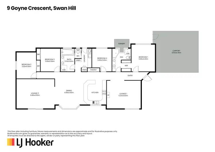 Floorplan of Homely house listing, 9 Goyne Crescent, Swan Hill VIC 3585