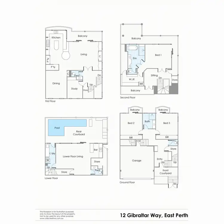 Floorplan of Homely house listing, 12 Gibraltar Way, East Perth WA 6004