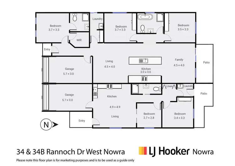 Floorplan of Homely semi-detached listing, 34 & 34B Rannoch Drive, West Nowra NSW 2541