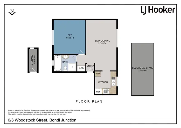 Floorplan of Homely apartment listing, 6/3 Woodstock Street, Bondi Junction NSW 2022