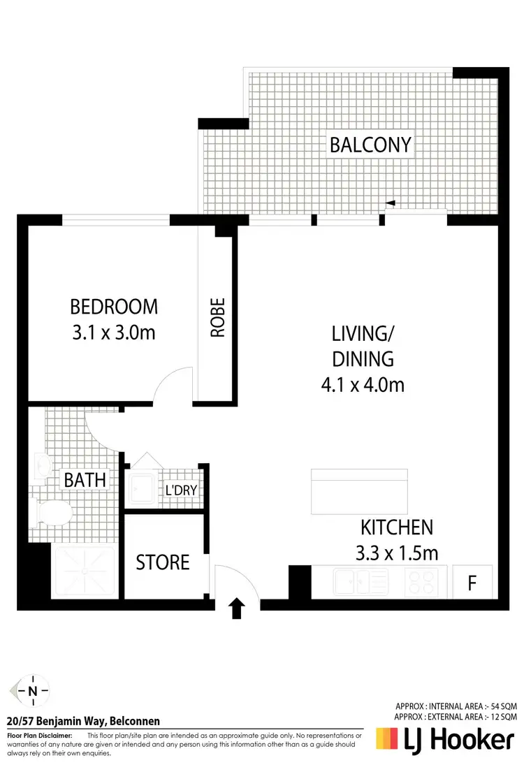 Floorplan of Homely unit listing, 20/57 Benjamin Way, Belconnen ACT 2617