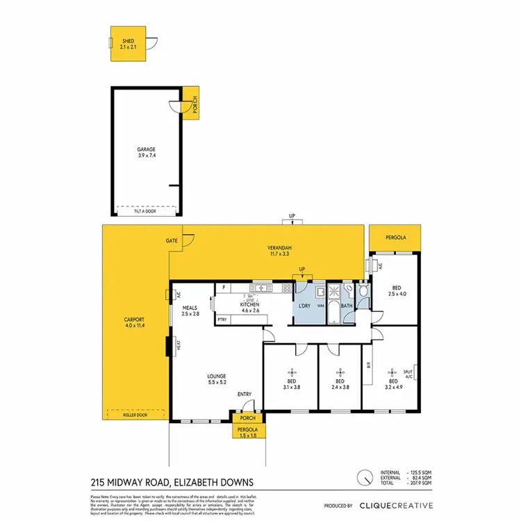 Floorplan of Homely house listing, 215 Midway Road, Elizabeth Downs SA 5113