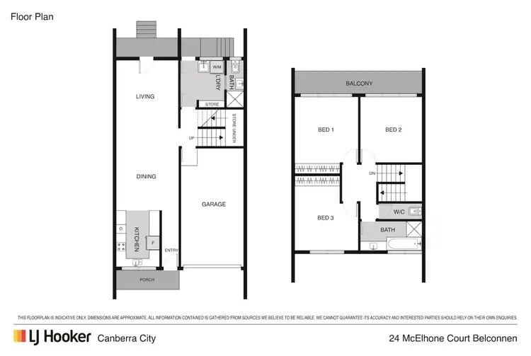 Floorplan of Homely townhouse listing, 24 McElhone Court, Belconnen ACT 2617
