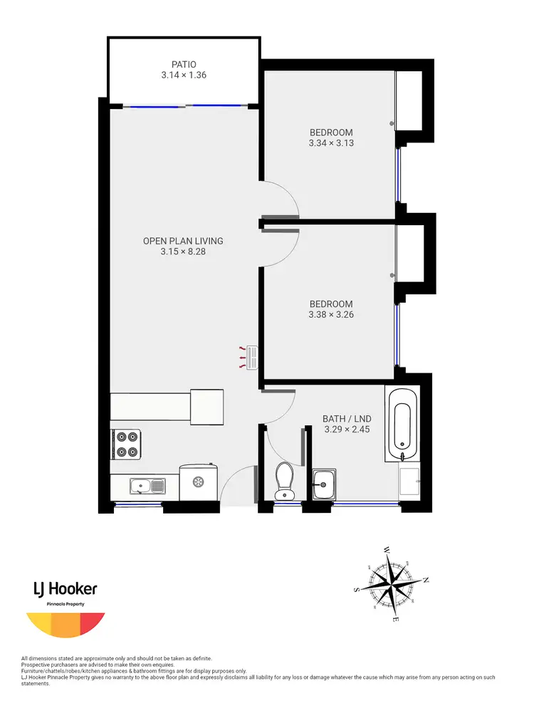 Floorplan of Homely unit listing, Unit 1/3 Ledwell Street, Lutana TAS 7009