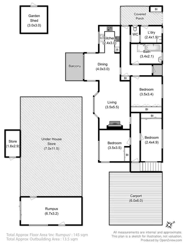 Floorplan of Homely house listing, 55 Otago Bay Road, Otago TAS 7017