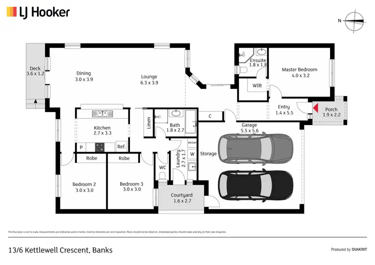 Floorplan of Homely townhouse listing, 13/6 Kettlewell Crescent, Banks ACT 2906