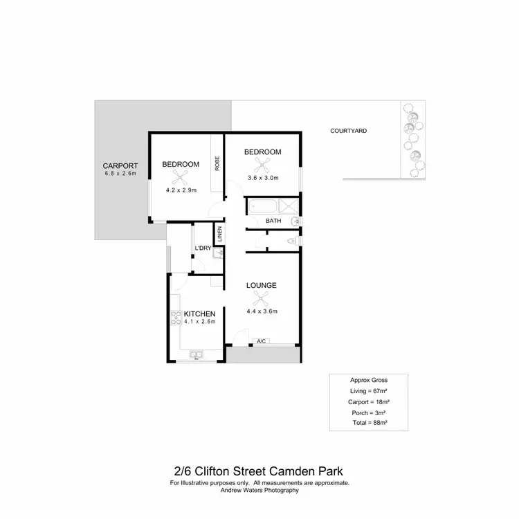 Floorplan of Homely unit listing, 2/6 Clifton Street, Camden Park SA 5038