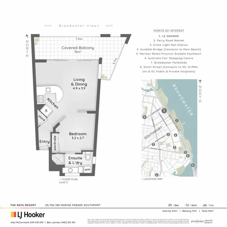 Floorplan of Homely unit listing, 25/106-108 Marine Parade, Southport QLD 4215