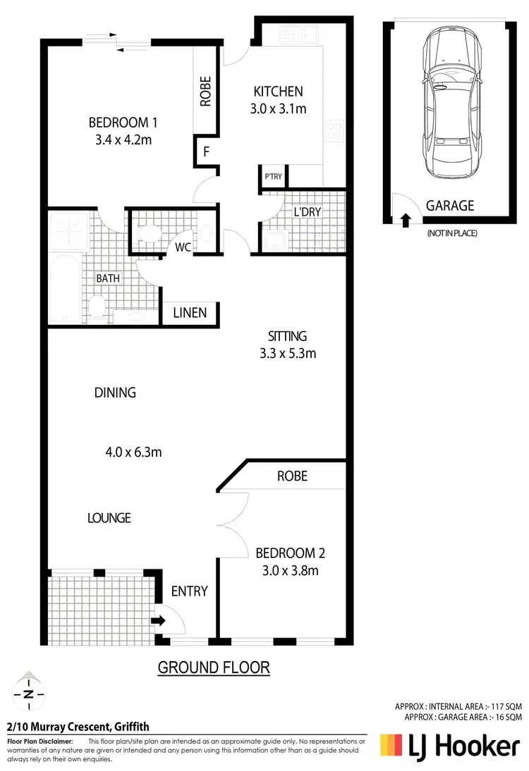 Floorplan of Homely townhouse listing, 2/10 Murray Crescent, Griffith ACT 2603