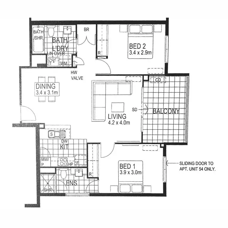 Floorplan of Homely apartment listing, 44/262 Lord Street, Perth WA 6000