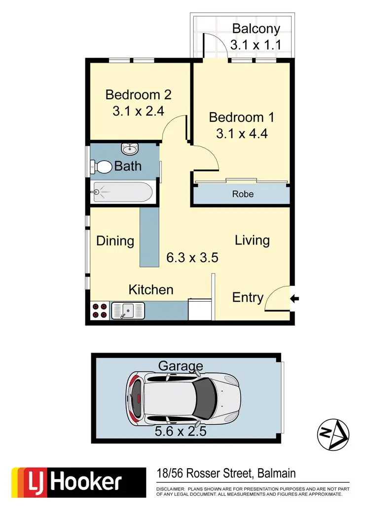 Floorplan of Homely apartment listing, 18/56-62 Rosser Street, Rozelle NSW 2039