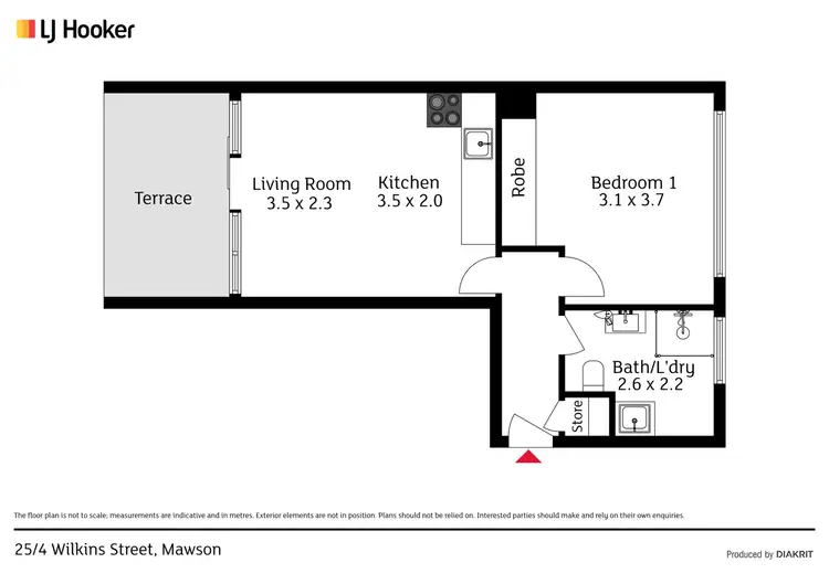 Floorplan of Homely unit listing, 25/4 Wilkins Street, Mawson ACT 2607