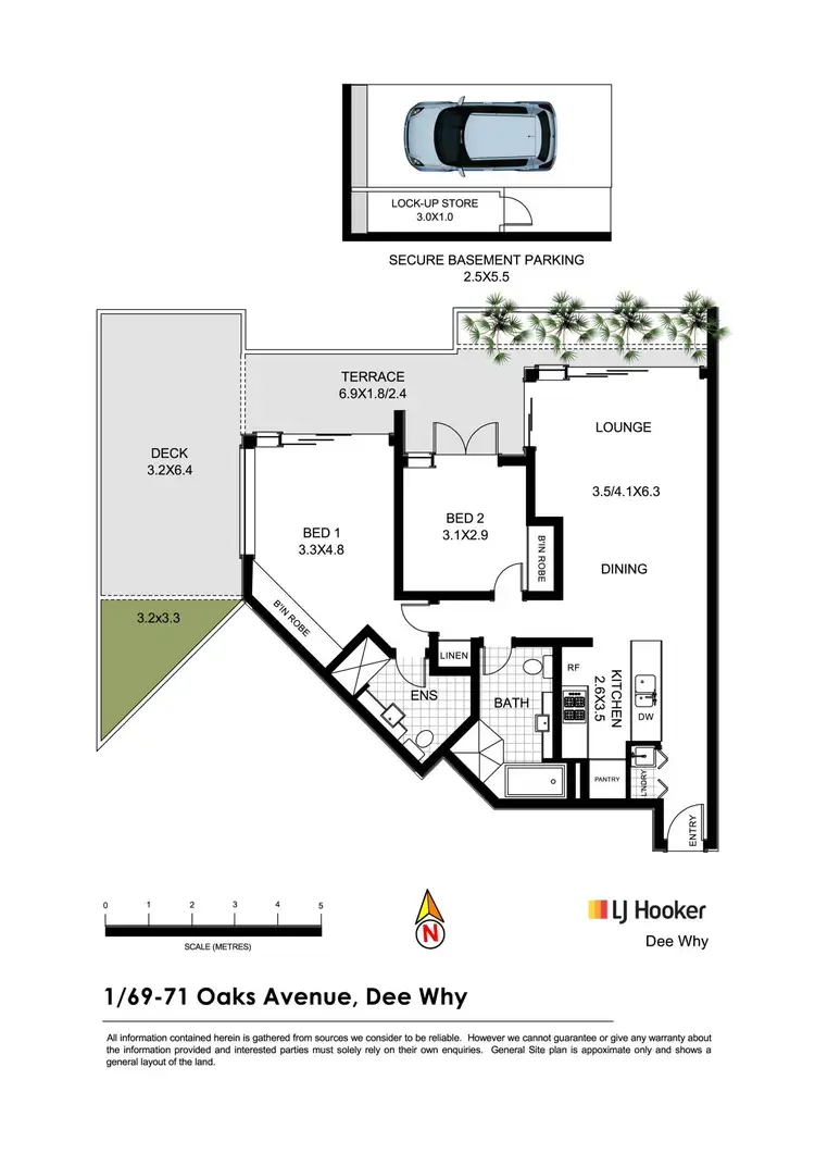 Floorplan of Homely apartment listing, 1/69-71 Oaks Avenue, Dee Why NSW 2099