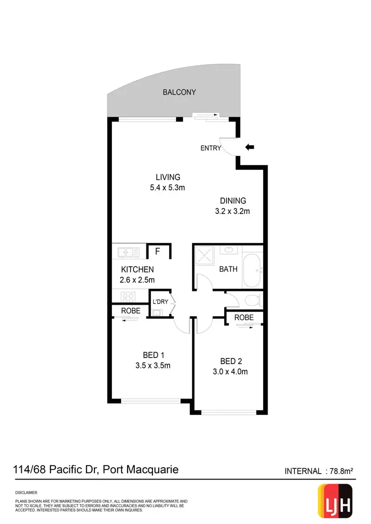Floorplan of Homely apartment listing, 114/68 Pacific Drive, Port Macquarie NSW 2444
