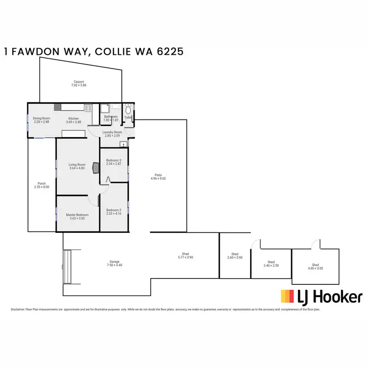 Floorplan of Homely house listing, 1 Fawdon Way, Collie WA 6225
