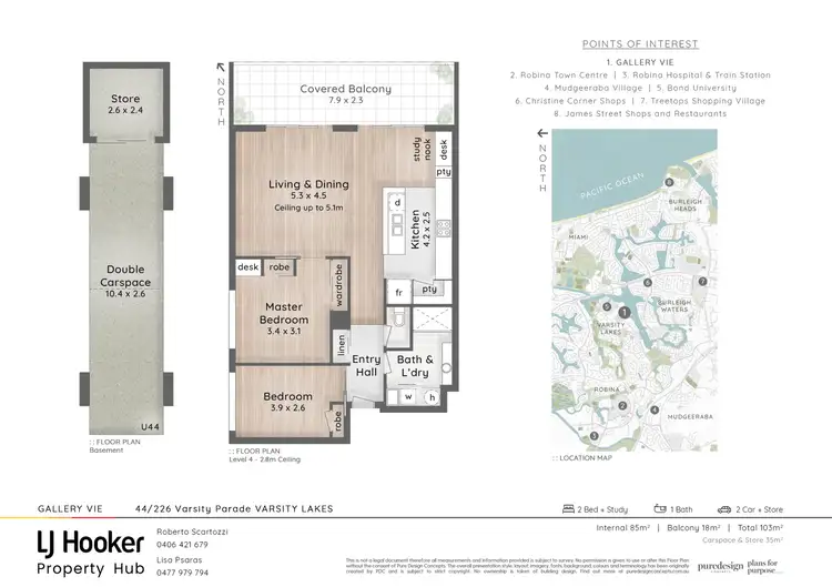 Floorplan of Homely unit listing, 44/226 Varsity Parade, Varsity Lakes QLD 4227