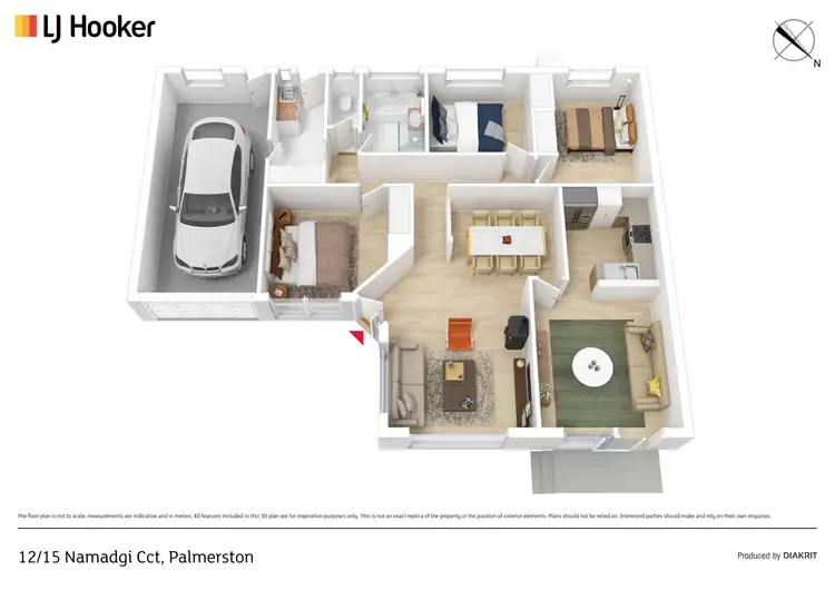 Floorplan of Homely townhouse listing, 12/15-17 Namadgi Circuit, Palmerston ACT 2913