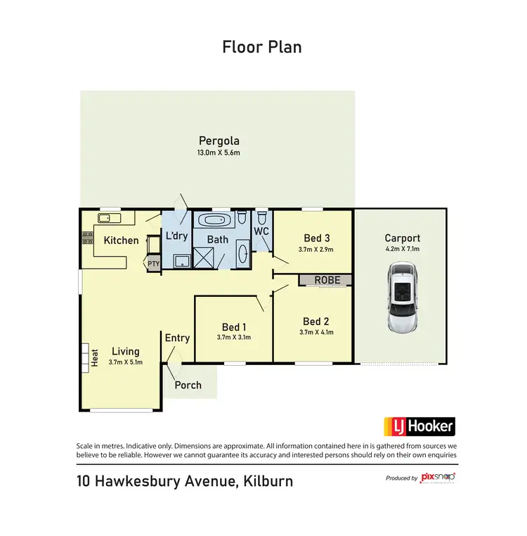 Floorplan of Homely house listing, 10 Hawkesbury Ave, Kilburn SA 5084